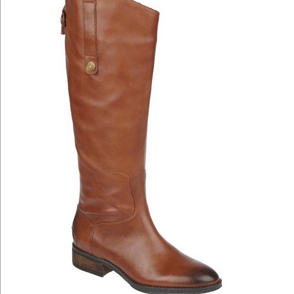 Sam Edelman Whiskey Brown Penny Leather Riding Boot Size 8